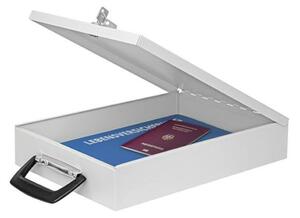 Fém dokumentum tároló doboz, A4, 35,5x26x6,7 cm, WEDO világos szürke (UW020)
