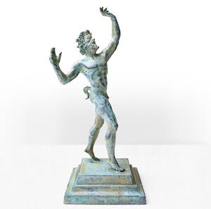 Táncoló Faun Szobor (Bronz) kis miniszobor zöld múzeum
