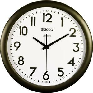 Falióra, 39,5 cm, SECCO, fekete keretes (DFA040)