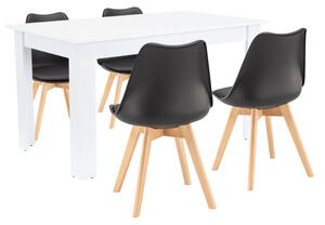 Zara 4+1 étkező garnitúra fekete-fehér
