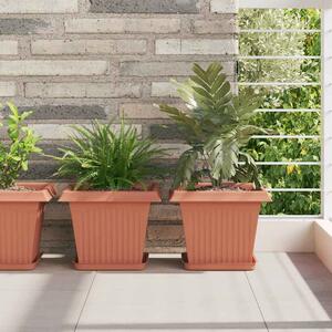 VidaXL Négyzet Virágcserép 6 pcs Tégla Vörös 28,5 x 28,5 x 22 cm
