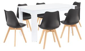 Zara 6+1 étkező garnitúra fekete-fehér
