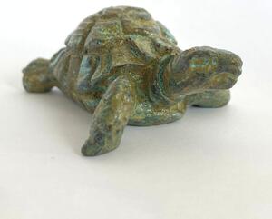 Teknős Szobor (Bronz) kis miniszobor zöld múzeum ajándék