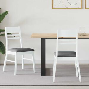 Étkező Székek 2 pcs Fehér 43 x 54 x 89 cm Tömör Gumi Fa