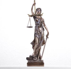 Lady Justice Szobor Justitiáról (Hidegen öntött bronz) beltéri