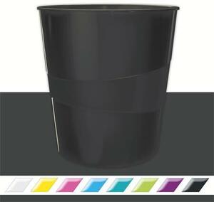 Papírkosár, 15 liter, LEITZ Wow, fekete (E52781095)