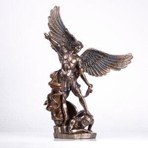 Szent Mihály Szobor (Hidegen öntött bronz) beltéri férfi angyal