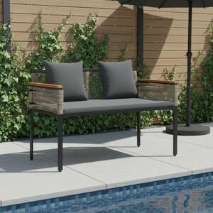 VidaXL Kerti pad Szürke és sötétszürke 117 x 54 x 74.5 cm polirattan
