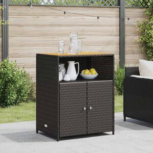VidaXL Cabinet Fekete 70 x 50 x 87 cm Poliészter és Roly Rattan