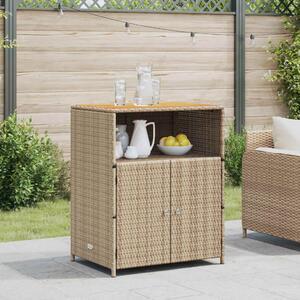 VidaXL Cabinet ajtóval Bézs 70 x 50 x 87 cm Poliészter és Roly Rattan