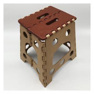 Összecsukható zsámoly 35,5x27x23 cm barna-beige műanyag