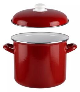 PERFECT HOME Fazék fedővel zománcozott 20 cm 5,2 L piros