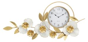 Arany és Fehér Virágos Elegáns Falióra
