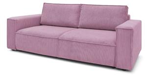 Rózsaszín kordbársony kinyitható kanapé 245 cm Nihad – Bobochic Paris