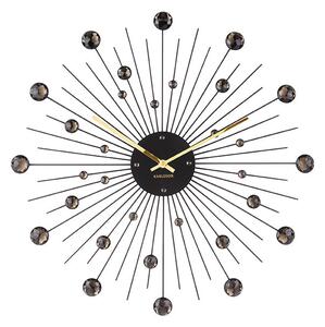 Fekete és Arany Falióra "Sunburst" Kristályokkal (Nagy) Karlsson