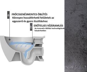 CeraStyle CITY fali WC - MATT ANTRACIT - FEKETE - rimless - perem nélküli - mély öblítésű