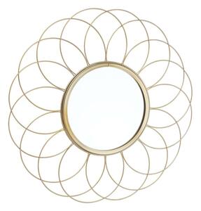 FIORE virág formájú fém tükör, arany Ø 42cm