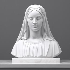 Fátyolos Madonna mellszobor (nagy) márványszobor