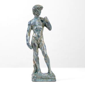 Michelangelo Dávid szobor (Bronz) kis szobor figura zöld