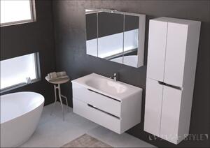 PIRAMIDA EURIDIKA fali függesztett fürdőszobabútor öntött műmárvány mosdókagylóval 100 cm