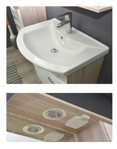 TMP ZX 55 - SONOMA - lábon álló fürdőszobabútor Sanovit Zenon 6055 porcelán mosdókagylóval 55 cm