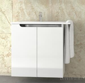 PIRAMIDA EURIDIKA fali függesztett / álló fürdőszobabútor öntött márvány mosdókagylóval 80 cm