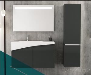 TMP SMYRNA 120 fali fürdőszobabútor - ANTRACIT - Akrivit öntött márvány mosdókagylóval 120 cm