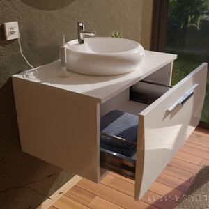 TMP MOON 80 cm fali függesztett fürdőszobabútor mosdó nélkül - TOP COUNTER mosdókhoz