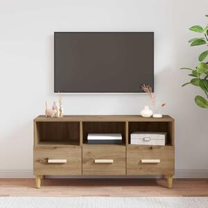 TV szekrény fiókkal Művészi tölgy 102 x 35,5 x 50 cm Faanyag