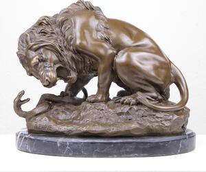 Oroszlán Kígyóval Bronz Szobor (Öntött Bronz Szobor) öntöde