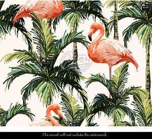 Fotótapéta Flamingók elrejtve a leveleket Öntapadós 250x250cm