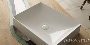 Sanovit - Top Counter pultra ültethető porcelán mosdó - SQUARE - - 50 x 38 cm