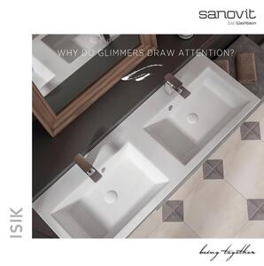 Sanovit ISIK porcelán mosdókagyló - dupla - 120 x 44 cm