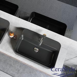 CeraStyle - Top Counter pultra ültethető porcelán mosdó - ONE - - MATT ANTRACIT -csaply - 55 x45cm