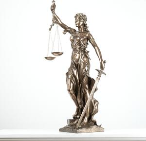 Lady Justice szobor (nagy, hidegen öntött bronz szobor) Görög-római