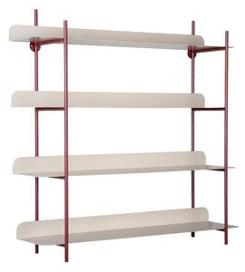 Borvörös-szürke többszintes fém fali polc 60 cm Reina Cuatro – PT LIVING
