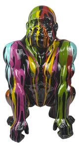Pop art gorilla szobor – modern dzsungel dísz színes stílusban