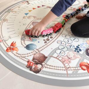 Játszószőnyeg gyerekeknek utakkal és névvel - Akvarell nyuszik