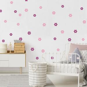 Falmatricák lányos szobába - Rózsaszín virágok