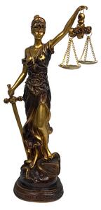 Justitia Szobor – A Törvény és Igazságosság Jelképe (Bronz hatású)