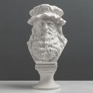 Leonardo da Vinci mellszobor – A reneszánsz mestere (fehér)