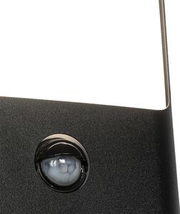 Fali lámpa fekete, IP44 LED-del mozgásérzékelővel - Khuvan
