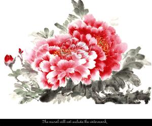 Fotótapéta Kézzel festett kínai rózsák Öntapadós 250x250cm