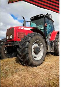 Pamut ágyneműhuzat - Piros traktor a mezőn