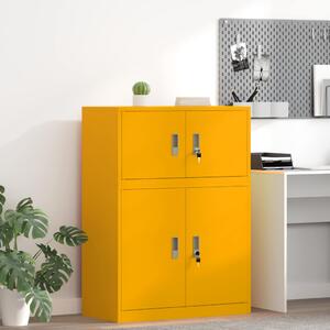 VidaXL Tárolószekrény Mustár sárga 80 x 40 x 40 cm Acél