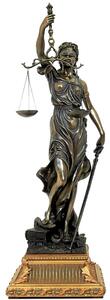 Justitia Szobor Arany Talapzaton – Hidegen Öntött Bronz