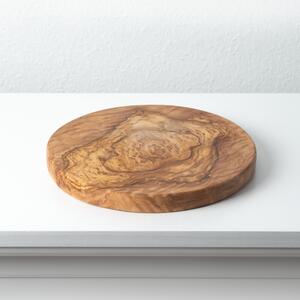 Kézműves olajfa kerek vágódeszka (22 cm)