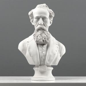 Charles Dickens márvány mellszobor – angol író dekoráció