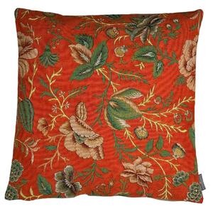 Narancssárga párnahuzat, bazsarózsa – Toile de Jouy botanikai design