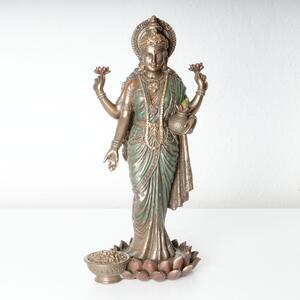 Lakshmi istennő szobor – Jólétet jelképező bronz szobor